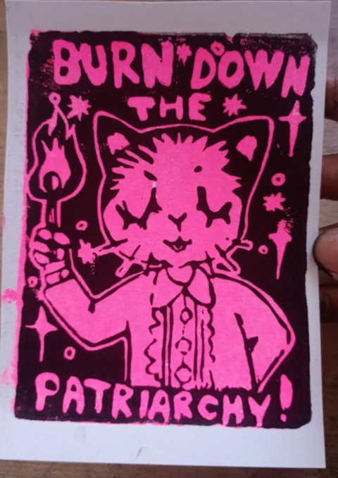 Burn Down the Patriarchy! Postcard 