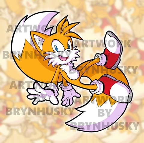 Tails Miles Prower Running Sticker - Tails Miles Prower Running
