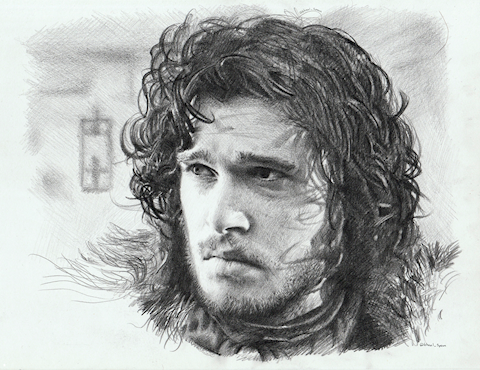 Jon Snow pencil drawing