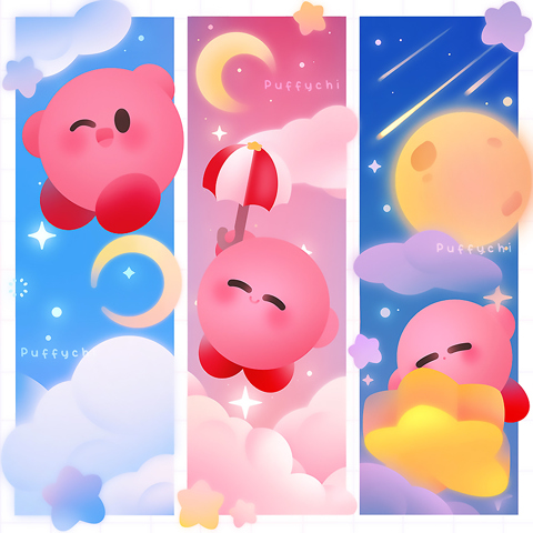 let's fly away with kirby⋆｡°•☁️☽