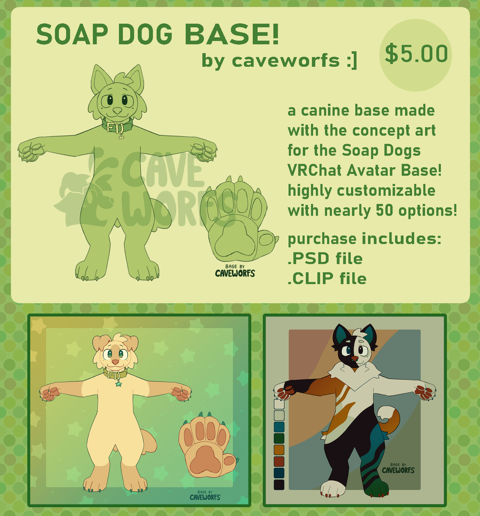 Soap Dogs 2D Base - caveworfs's Ko-fi Shop - Ko-fi ️ Where creators get ...