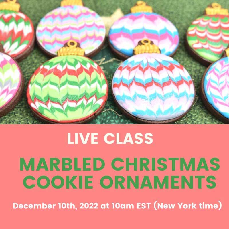 Marbled Christmas Cookie Ornaments