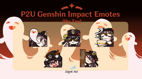 Hu Tao animated emote set / Genshin Impact emotes for twitch or