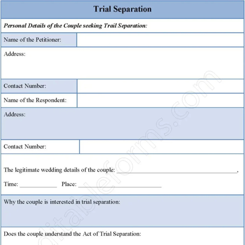 Trial separation Fillable PDF Template - Editable Forms's Ko-fi Shop ...