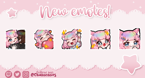 First batch of emotes for Heartly_ ♡