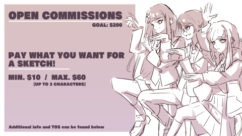 OPEN COMMISSIONS! Pay what you want sketches!