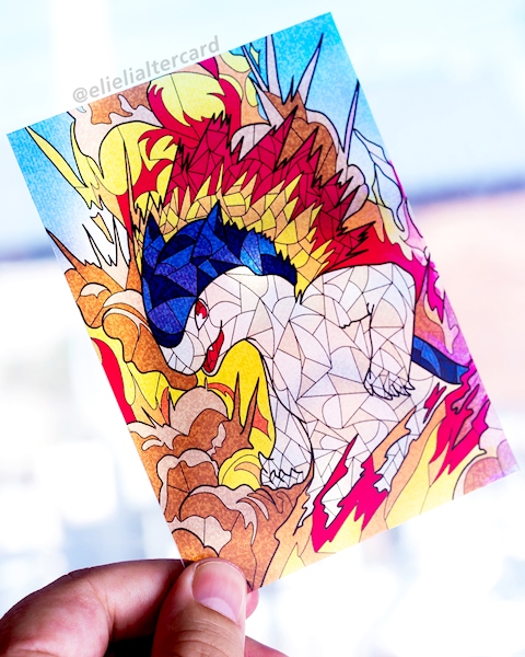 TYPHLOSION STAINED GLASS ART