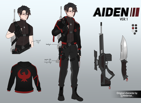 [OC] Aiden Reference Sheet