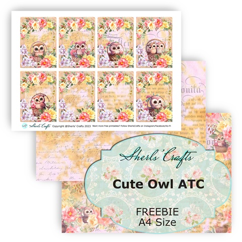 Cute Owls ATC FREEBIE - A4 size - Sherls's Ko-fi Shop - Ko-fi ️ Where ...