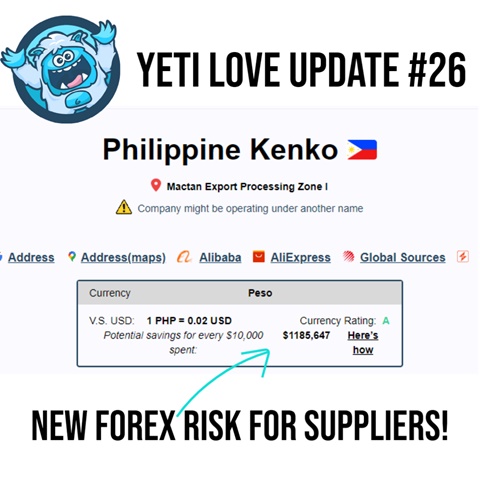 YETI LOVE UPDATE #26: Introducing Forex risk for s
