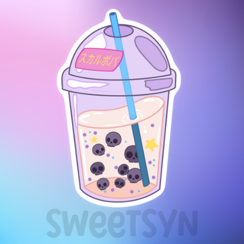 Skull Boba Sticker - SweetSyn's Ko-fi Shop - Ko-fi ️ Where creators get ...