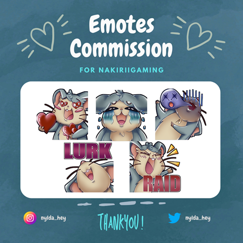 Emotes Commission for NakiriiGaming (Twitch)