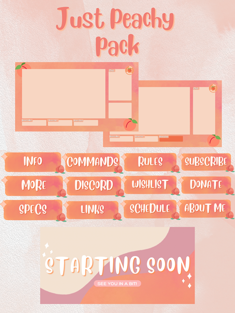 Stream Pack Strawberry Sunset / Panels Pack / Just Chatting 