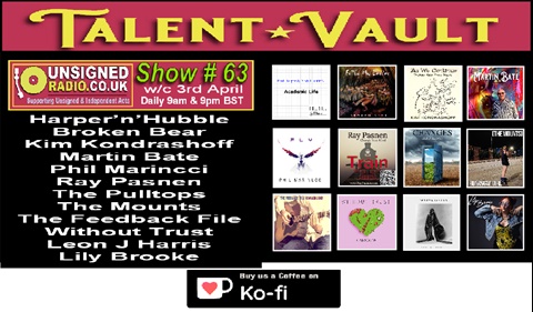Line up for Talent Vault Show # 63