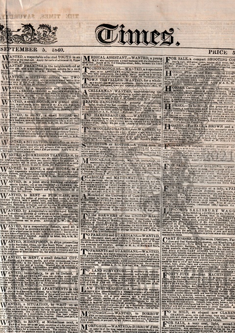 The London Times 1840 - The Treasured Page's Ko-fi Shop - Ko-fi ️ Where ...