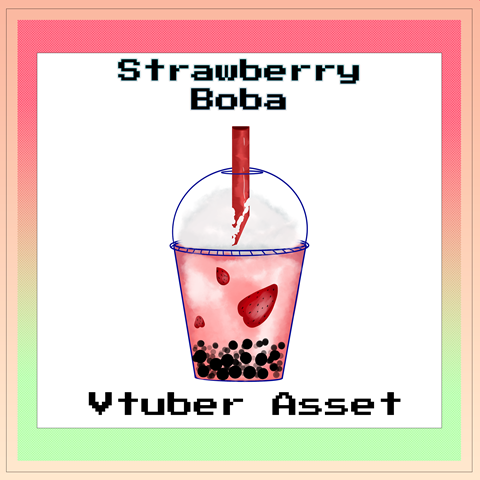 Strawberry Boba [PNG]《Vtuber Asset》 - Bellashuuu's Ko-fi Shop - Ko-fi ️ ...