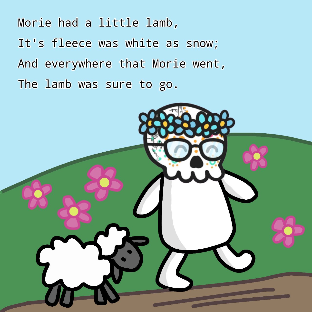 Morie had a little lamb..