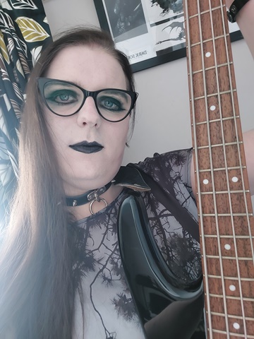 Trying to look cool with my bass