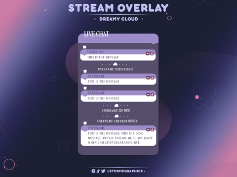 Dreamy Cloud Twitch Widget Chat