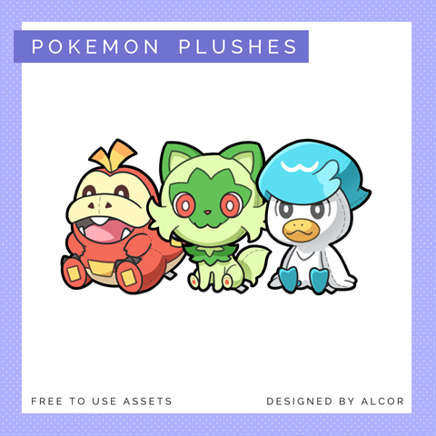 Free Assets: Pokemon Plushes (Paldea Starters)