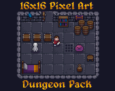 16x16 Pixel Art Dungeon Pack