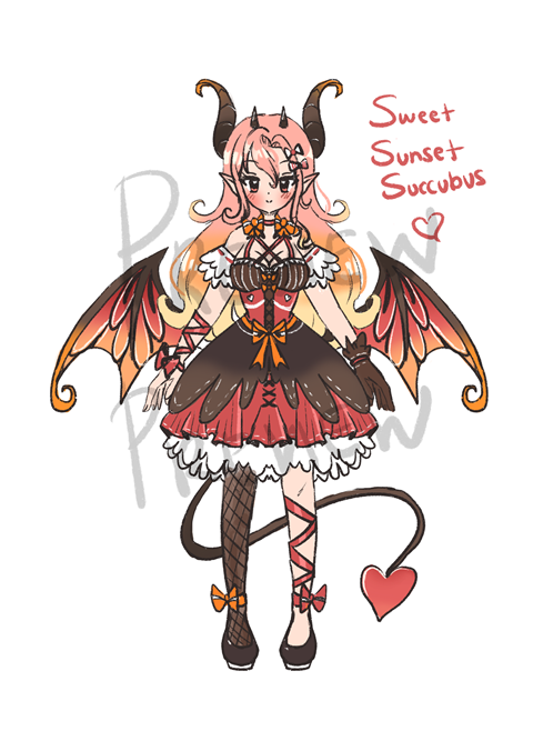 Sweet Sunset Succubus - Adoptable - Mystia's Ko-fi Shop - Ko-fi ️ Where ...