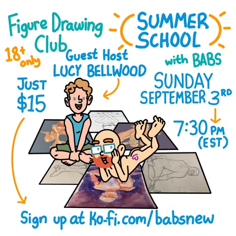 Figure Drawing Club w/ Lucy Bellwood TONIGHT!