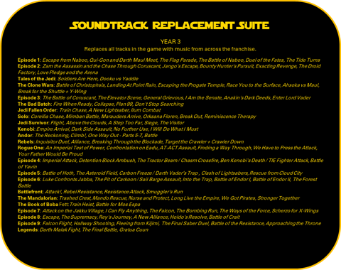 Soundtrack Replacement Suite - Year 3 1.0 Update