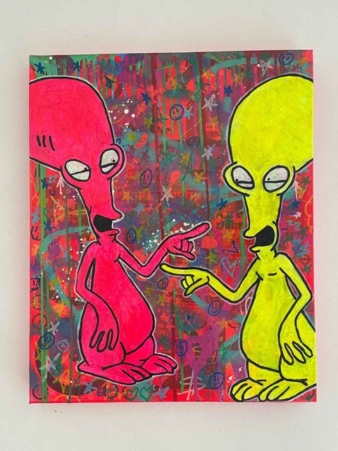 Alien Two Painting by Barrie J Davies 2021 