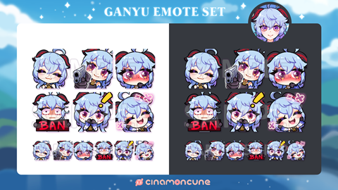 Ganyu Emote Set - cinamoncune's Ko-fi Shop - Ko-fi ️ Where creators get