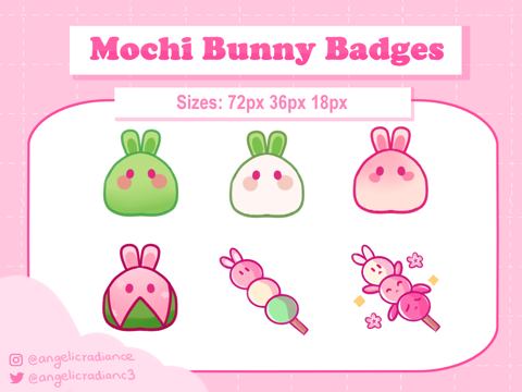 Mochi Bunny Badge Set~