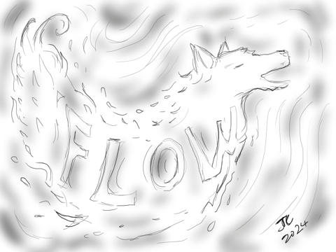 The reverse of wolf is flow