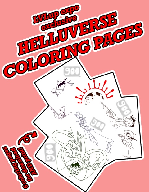 LVLup helluverse coloring page bundle 