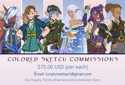 🦋 Colored Sketch Commissions are OPEN! 🦋