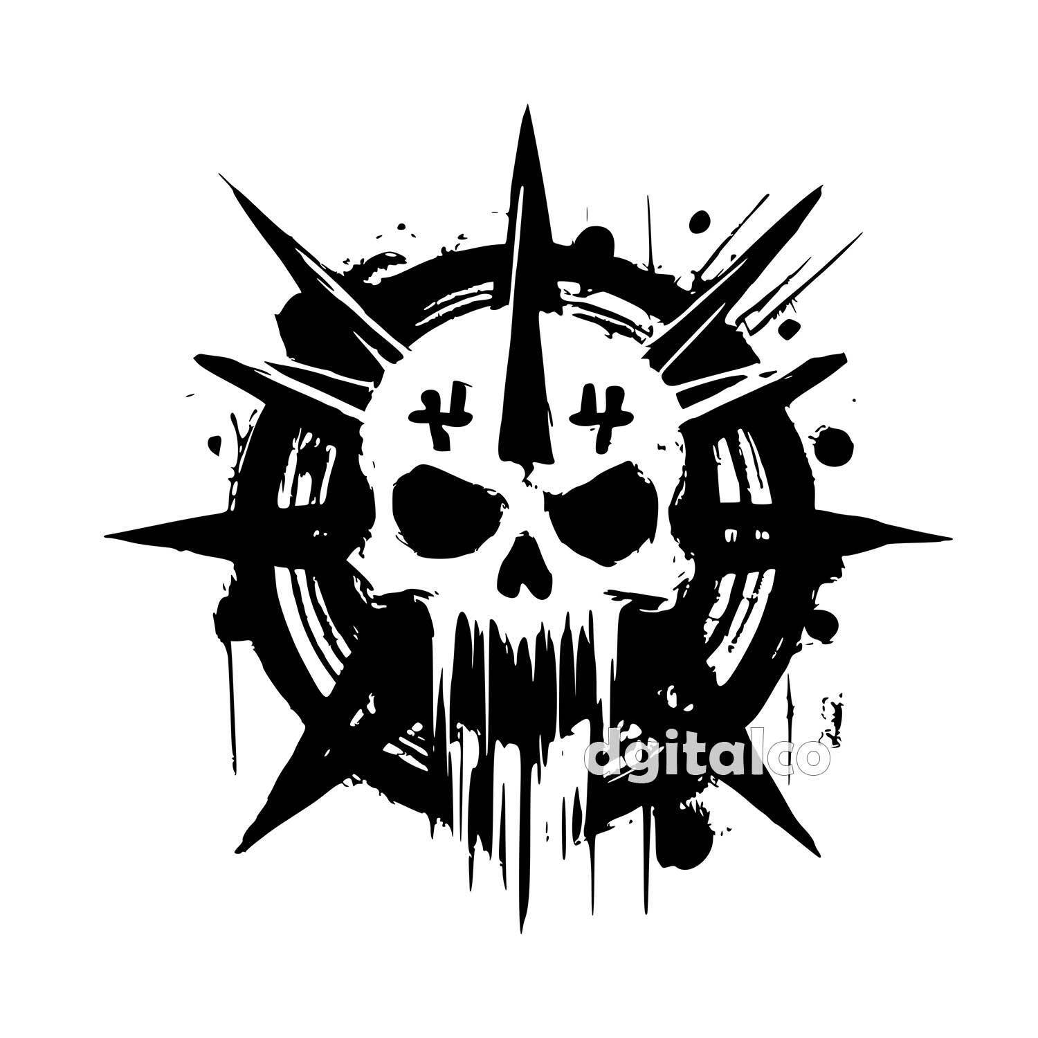 Gothic Rock Skull Vector Artwork - Dgitalco's Ko-fi Shop - Ko-fi ️ ...