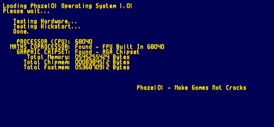 Amiga OS Hardware Test Source Code