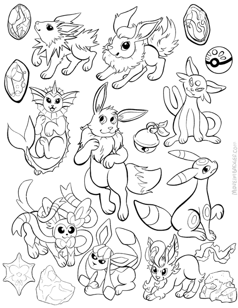 Pocket Monsters Evolutions Coloring Page - Badger's Ko-fi Shop - Ko-fi ...