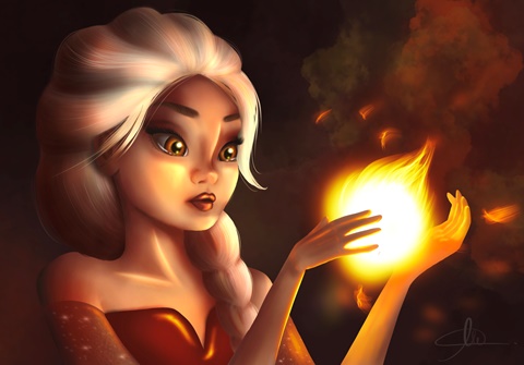 Elsa but with fire