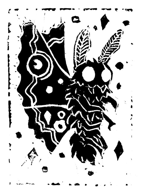 Mystic Moth Lino Print 