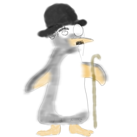 Penguin Charlie Chaplin for FractalMindMike