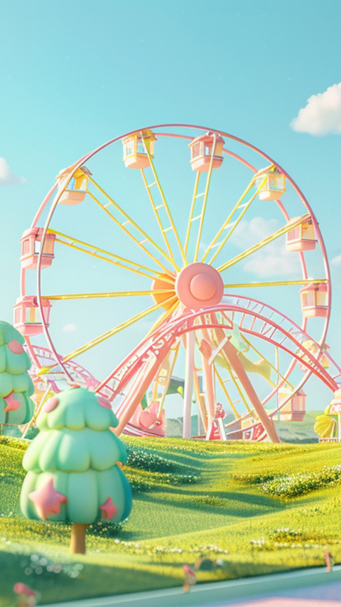 Whimsical Ferris Wheel Delight | Cute Ferris Wheel Wonderland ...