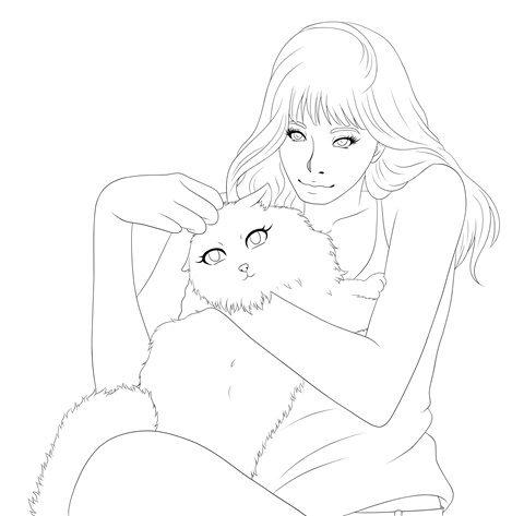 WIP Camy with her Cat