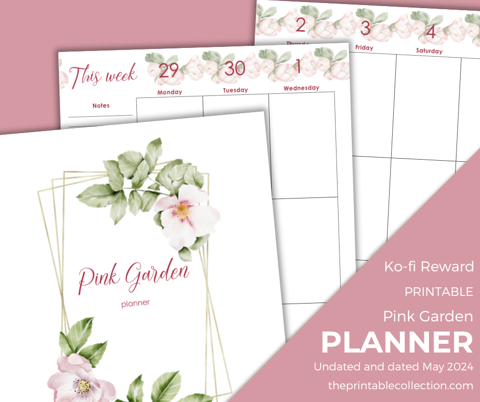 Printable Pink Garden Planner