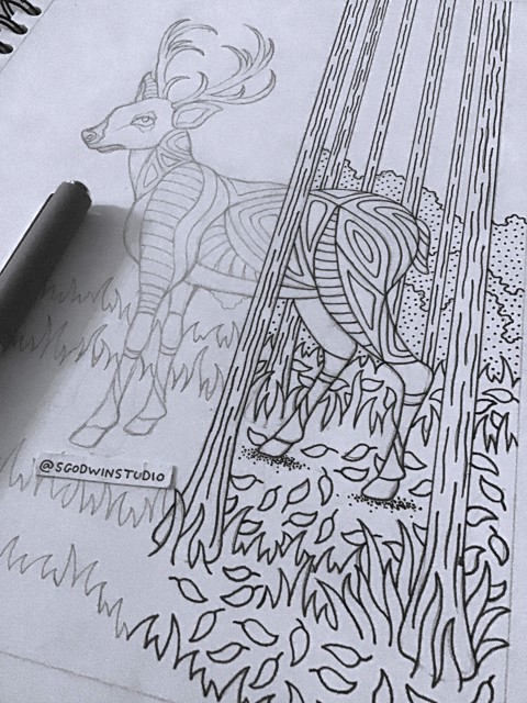 Deer Colouring Page (Work In Progress)