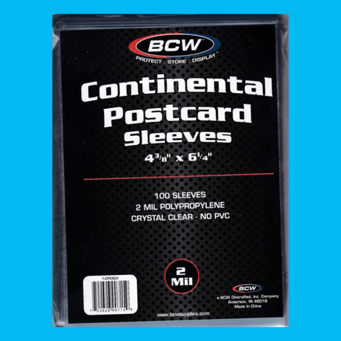 BCW Continental Postcard Sleeves 100 Piece