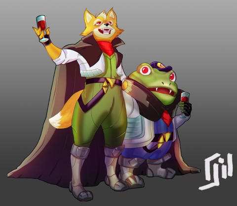 Fox Mccloud and Slippy Toad vampires