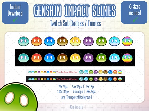 Genshin Impact Twitch Badges - Gaming Visuals