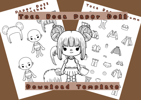 Printable Toca Boca Boy Paper Doll Dress Up / Toca Boca papercraft / quiet  book pages / Instant Digital Download - Gemini Moon Art's Ko-fi Shop