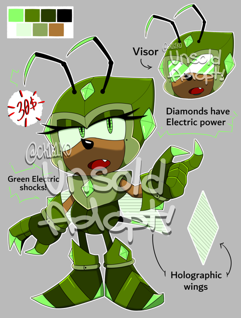 Sonic OC Adoptable - Green Cyborg Hornet - Ch1b1K0's Ko-fi Shop - Ko-fi ...