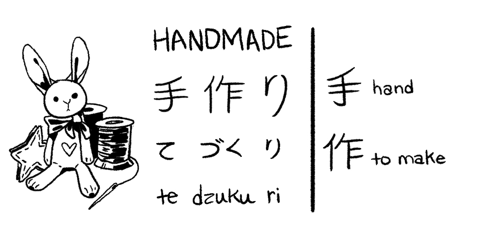 Japanese Visual Dictionary:  手作り (handmade) 
